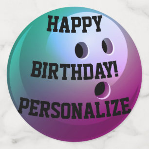Bolera personalizada Feliz Cumpleaños Confetti