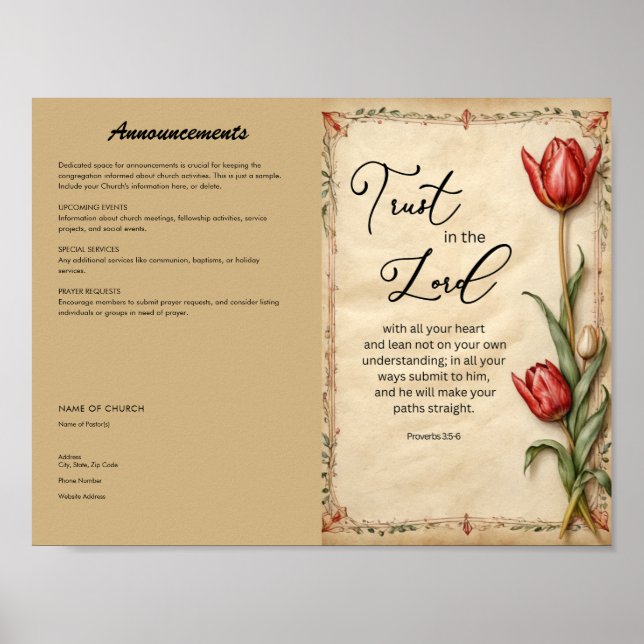 Boletín de la Iglesia para descarga e impresión (Frente)