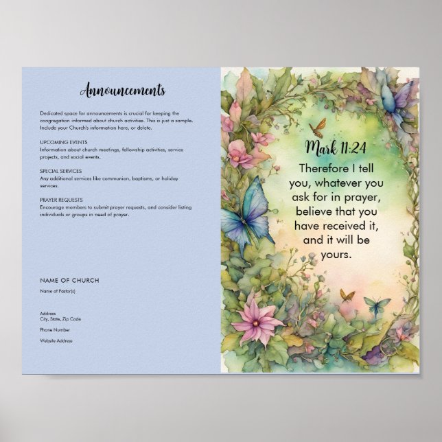 Boletín de la Iglesia para descarga e impresión (Frente)