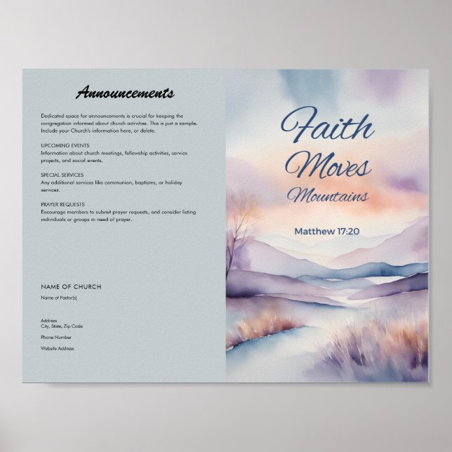 Boletín de la Iglesia para descarga e impresión (Frente)