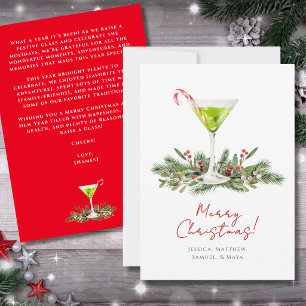 Boletín de Navidad de Cóctel de Martini Elegante