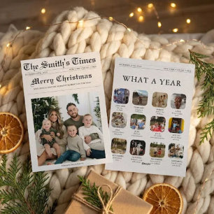 Boletín de Navidad de Periódico Año en Revisión Ho