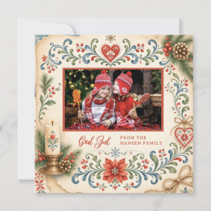 Boletín de Navidad Rosemaling Nórdico Foto