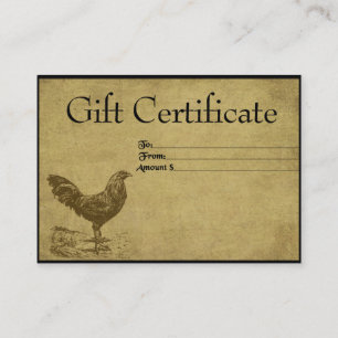Boletín de Ol' - Tarjetas de certificado de regal
