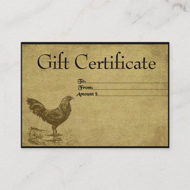 Boletín de Ol' - Tarjetas de certificado de regalo (Anverso)