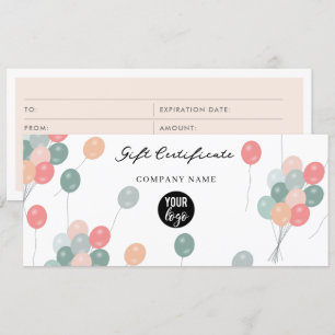 Boletín de regalo del logotipo de la empresa Ballo