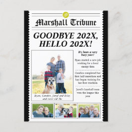 Boletín Familiar de Estilo de Periódico Tarjeta Po