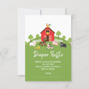 Boleto de barnyard Animals Baby Shower Diaper Raff