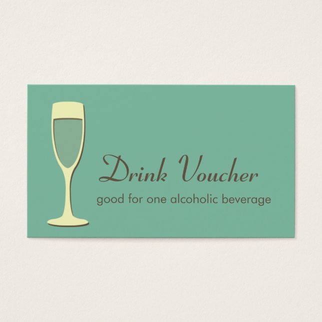 Boleto de bebida verde para un evento de copa de c (Frente)