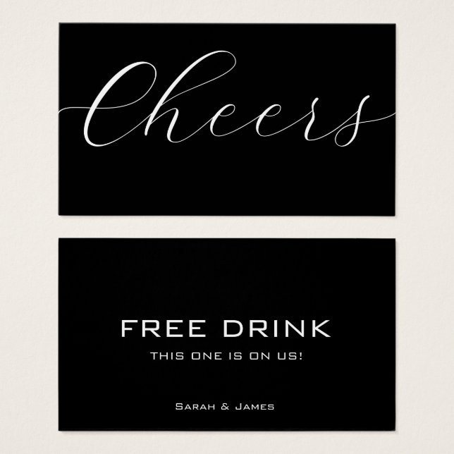 Boleto de bebidas para boletos de boleto de boleto (Anverso y reverso)