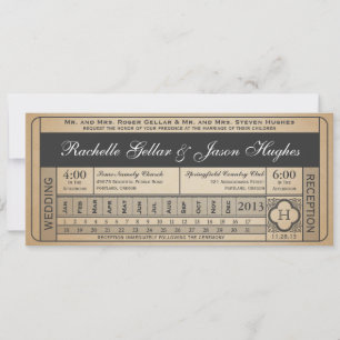 Boleto de Boda Vintage III Punchout