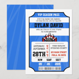 BOLETO DE BOLOS Invitación Bar Bat Mitzvah