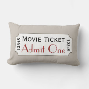 Boleto de cine de gris cálido Almohada