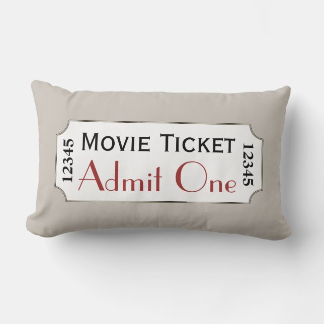 Boleto de cine de gris cálido Almohada (Anverso)