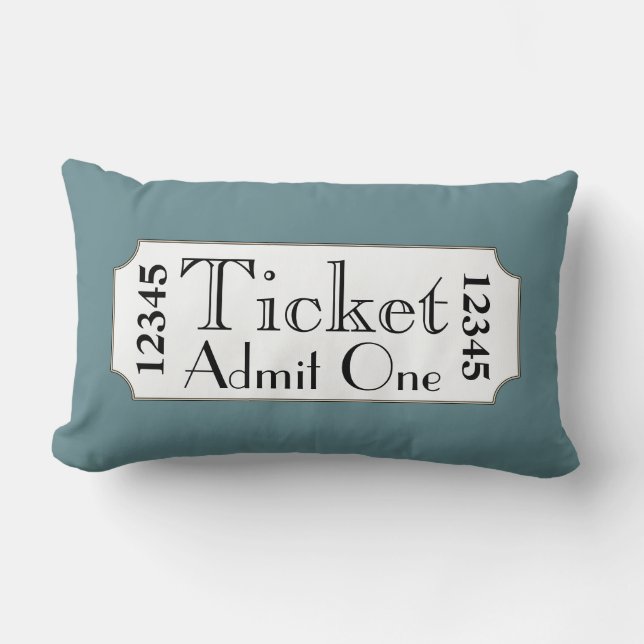 Boleto de Cine Retro Azul Almohada (Anverso)