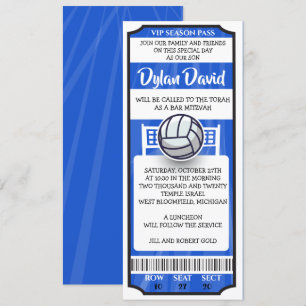 BOLETO DE FÚTBOL Invitación Bar Bat Mitzvah