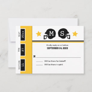 Boleto de Fútbol Negro Dorado Amarillo RSVP de Bod