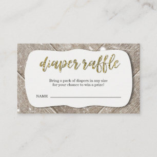 Boleto de Raffle Diaper para invitación rústica