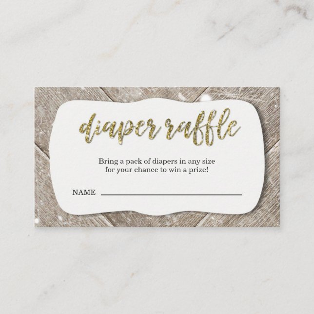Boleto de Raffle Diaper para invitación rústica (Anverso)
