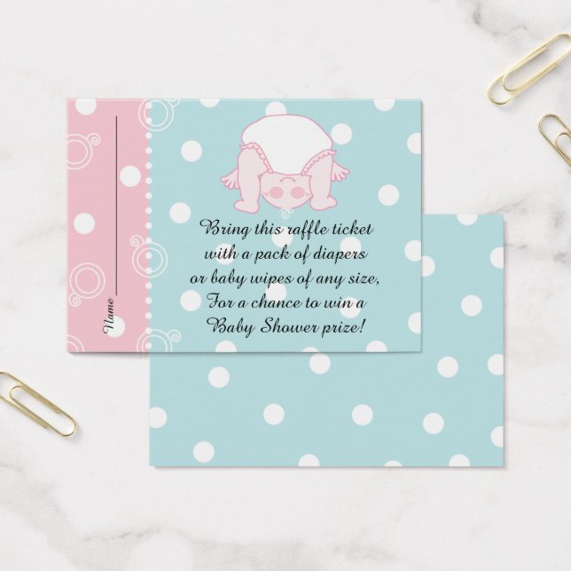 Boleto de rifa para Baby Shower / Bebé Azul Rosa (Oficina)