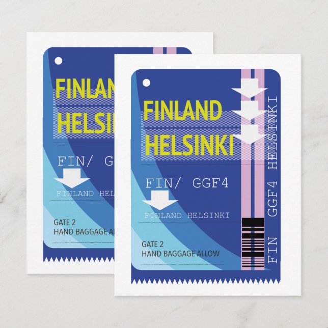 boleto de viaje a Helsinki Finlandia (Anverso / Reverso)
