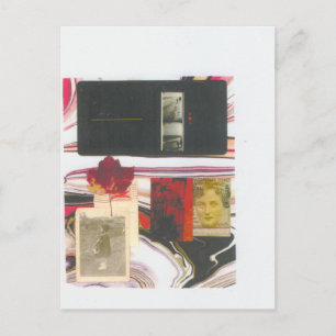 Boleto del vintage y postal de la hoja