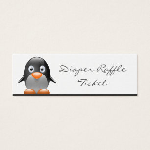 Boleto lindo de la rifa del pañal del pingüino -