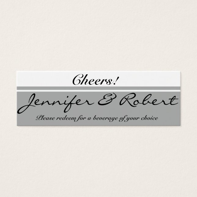 Boleto moderno de bebida de flores de plata y mari (Frente)