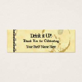 Boleto para bebidas de café de personalizado Stain