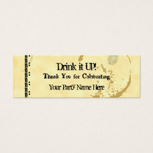 Boleto para bebidas de café de personalizado Stain
