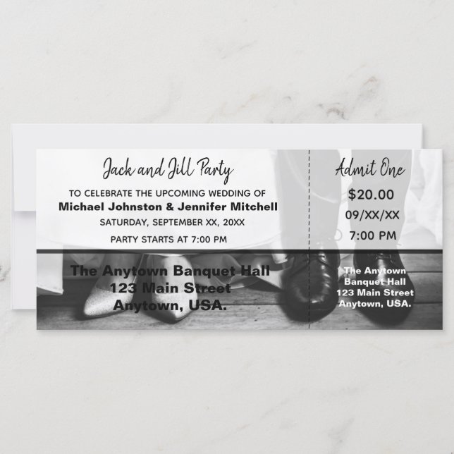 Boleto para la Fiesta de los Novios Jack y Jill (Anverso)