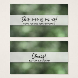 Boletos de Bebida con Bokeh Verde y Letra Moderna