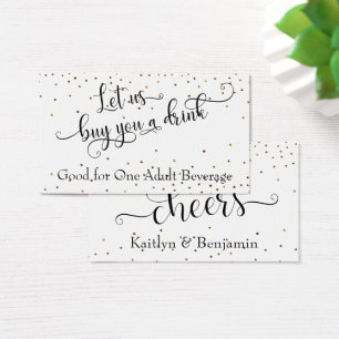 Boletos de bebida de la tipografía de confetti de