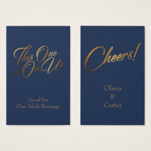 Boletos de Bebida, Delgado, Elegante Letra en Oro
