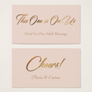Boletos de Bebida, Delgado, Elegante Letra en Oro 