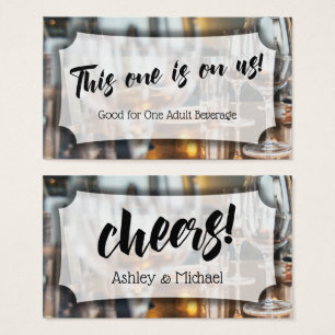 Boletos de bebida para boda y eventos con letra sc