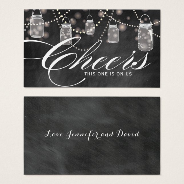 Boletos de boletos de mason colgante rústico - Paq (Anverso y reverso)