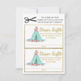 Boletos de Rifas de Pañales para Niñas TeePee
