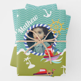 Boletos divertidos Foto Aqua Papel envuelto verde