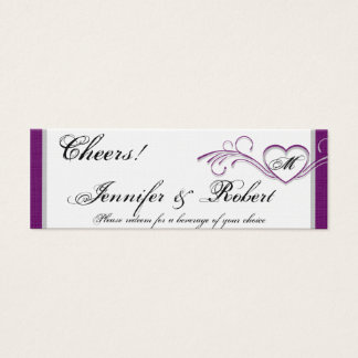 Boletos para bebidas de Boda en monograma color pl