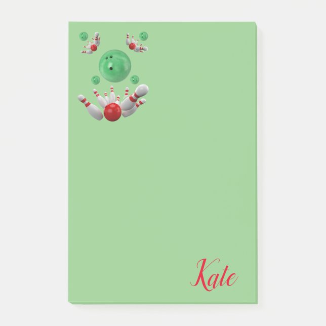 Boliche con notas Post-it (Anverso)