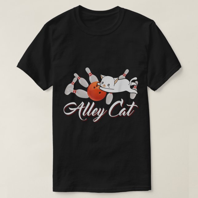 Boliche divertido de la camiseta del gato Alley (Diseño del anverso)