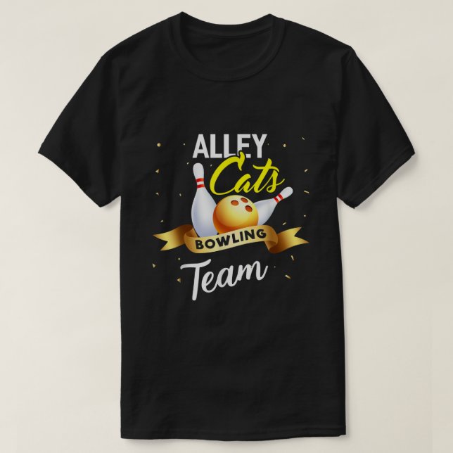 Boliche divertido de la camiseta del gato Alley (Diseño del anverso)