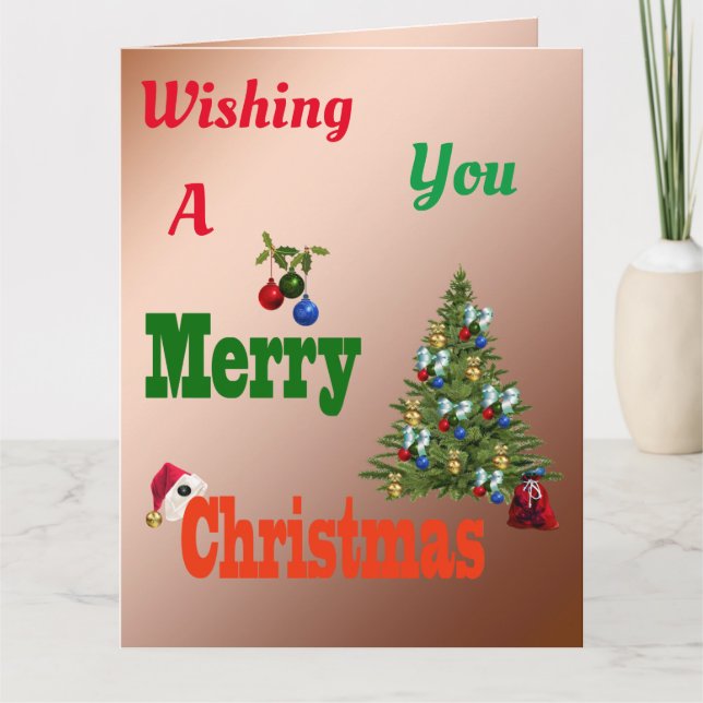 Boliche sobre Césped, Tarjeta de Navidad Jumbo, (Anverso)