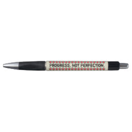 Bolígrafo 12 pasos Motivacional Crema Rojo Negro Personaliza