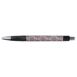 Bolígrafo A colorful pen with a black tip and clicker