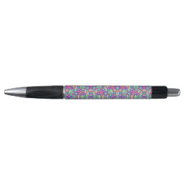 Bolígrafo A pen with a multicolored geometric pattern 