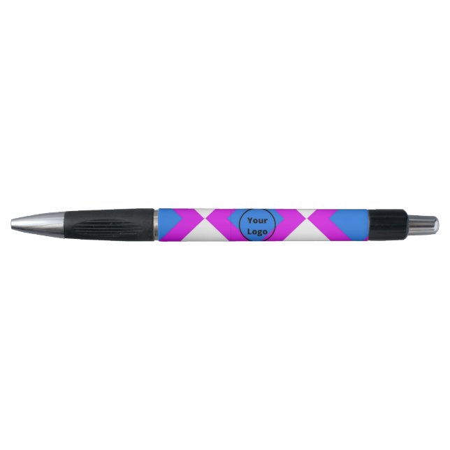 Bolígrafo Add logo blue purple pattern (Anverso)