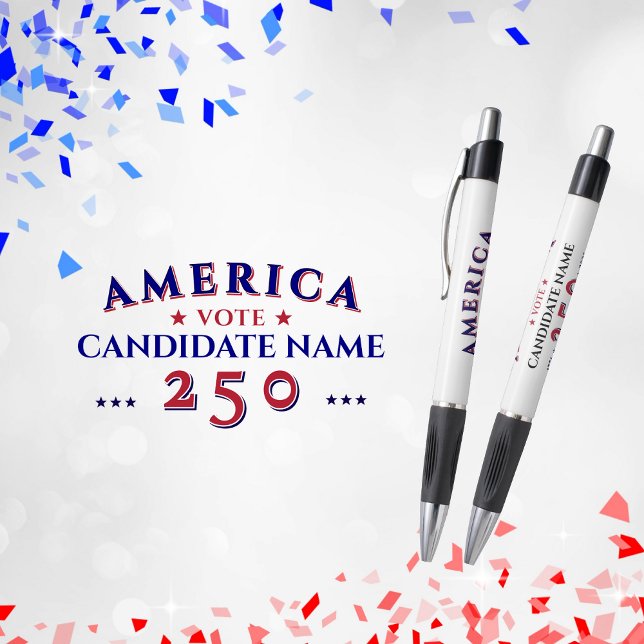 Bolígrafo América 250 Candidato de Campaña Electoral Polític (America 250 Political Election Campaign Candidate Pen Favor Gift for Voters Volunteers Donors Events)