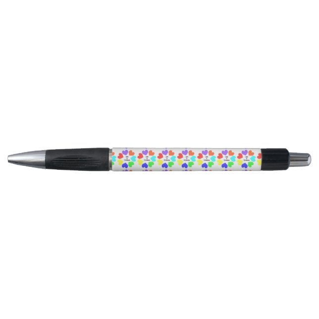 Bolígrafo Amor interracial Corazones arcoiris Pens (Anverso)